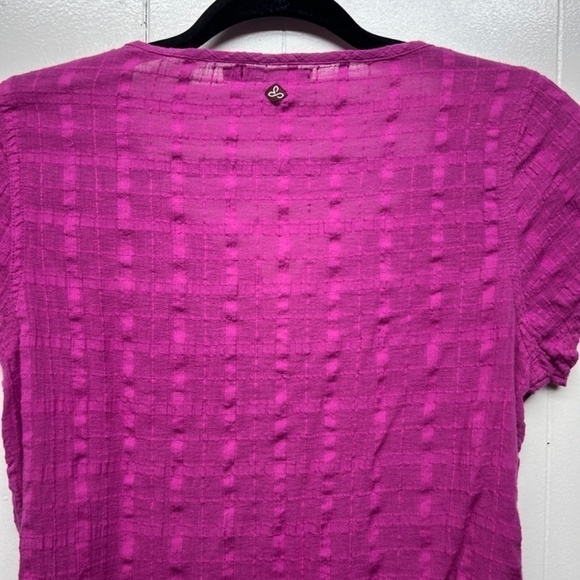 Prana Button Front Short Sleeve Pink Shirt Women's Size Small Lightweight - Picture 7 of 9